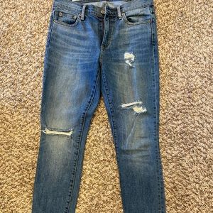 Gap True Skinny Distressed Jeans, Light Wash, 26S